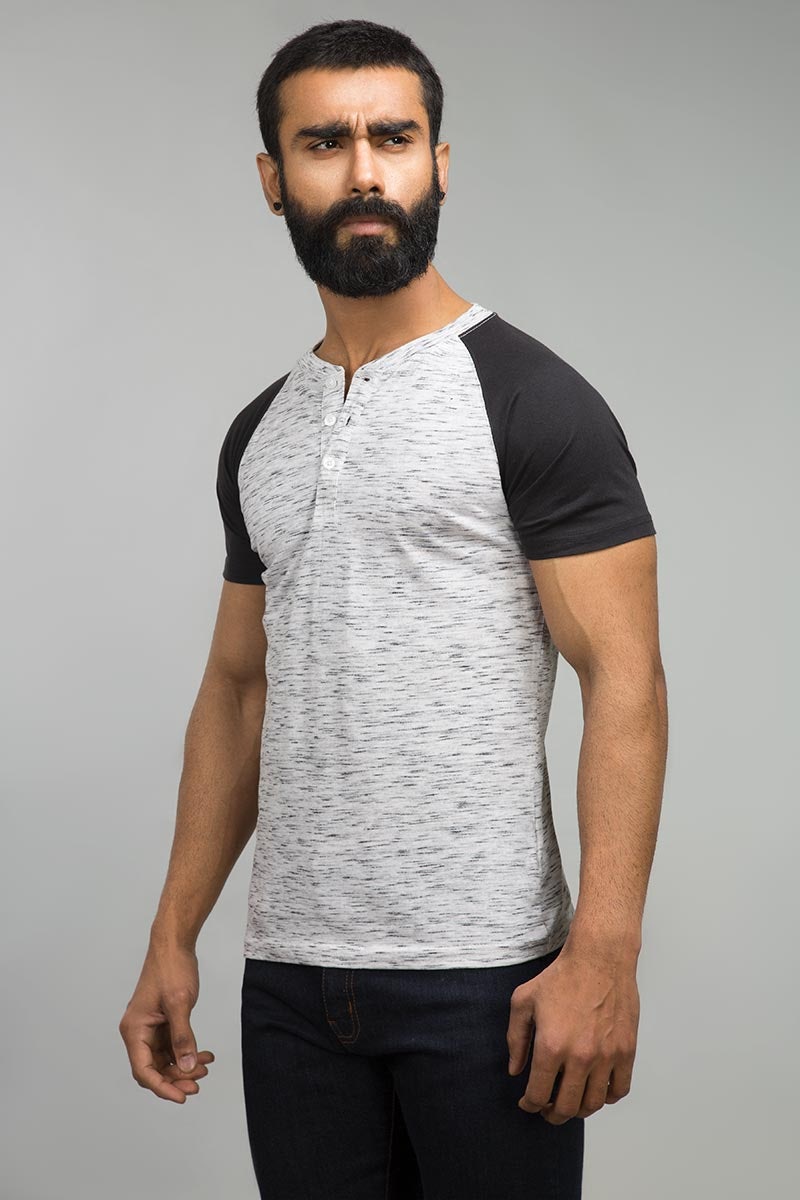White Basic Henley Tee HS-HEN-SIG-D05-02