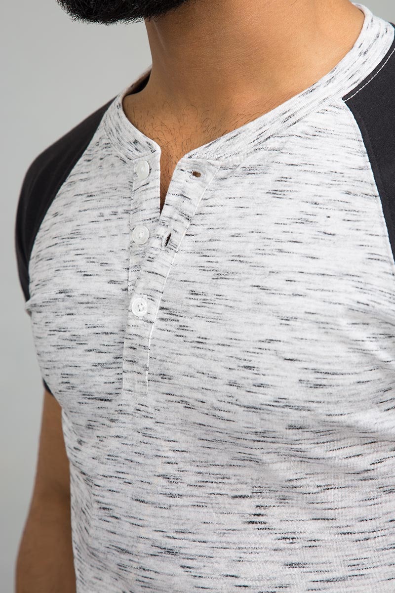 White Basic Henley Tee HS-HEN-SIG-D05-02