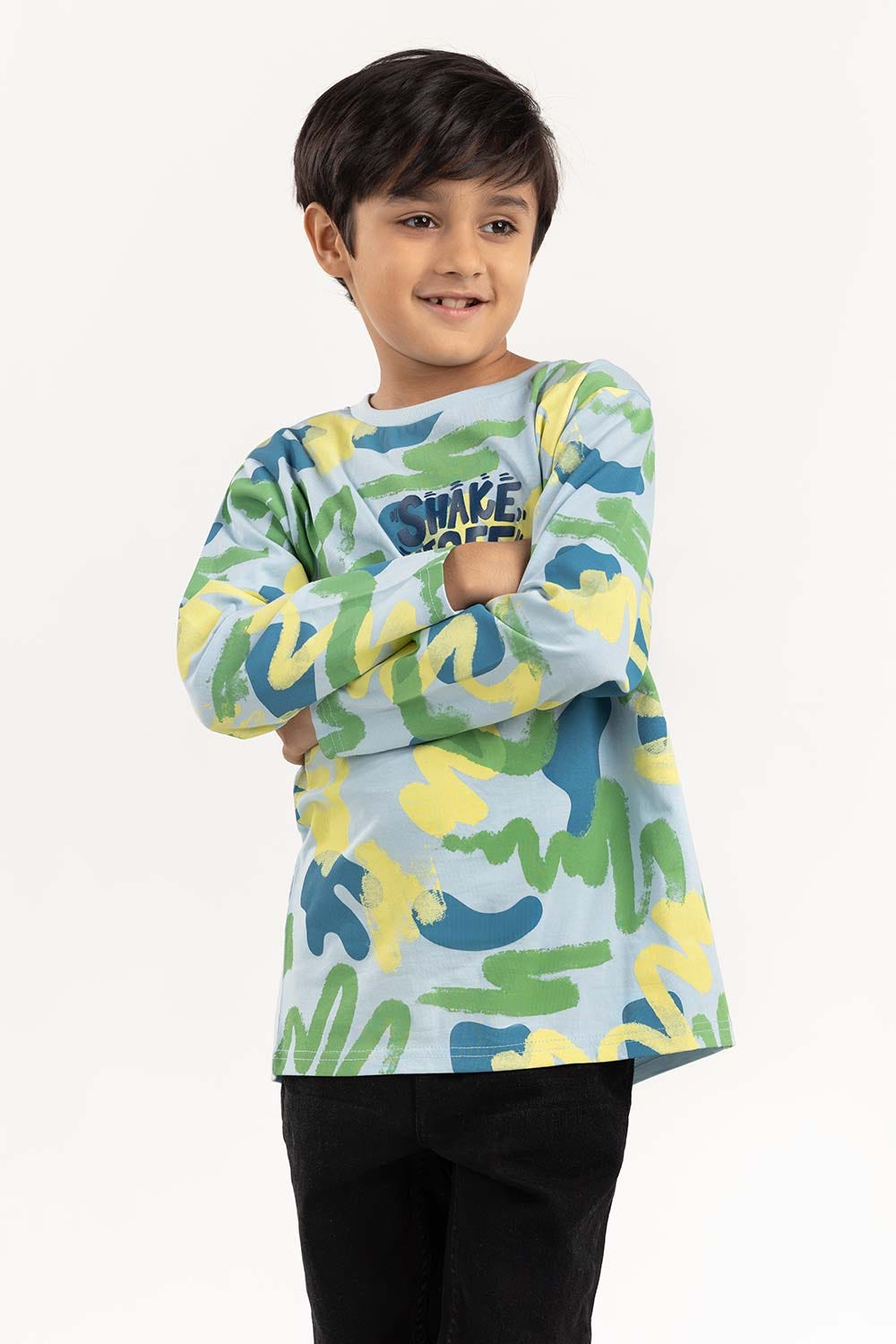 Junior Boy Ice Blue Round Neck T-Shirt 224 -313-021