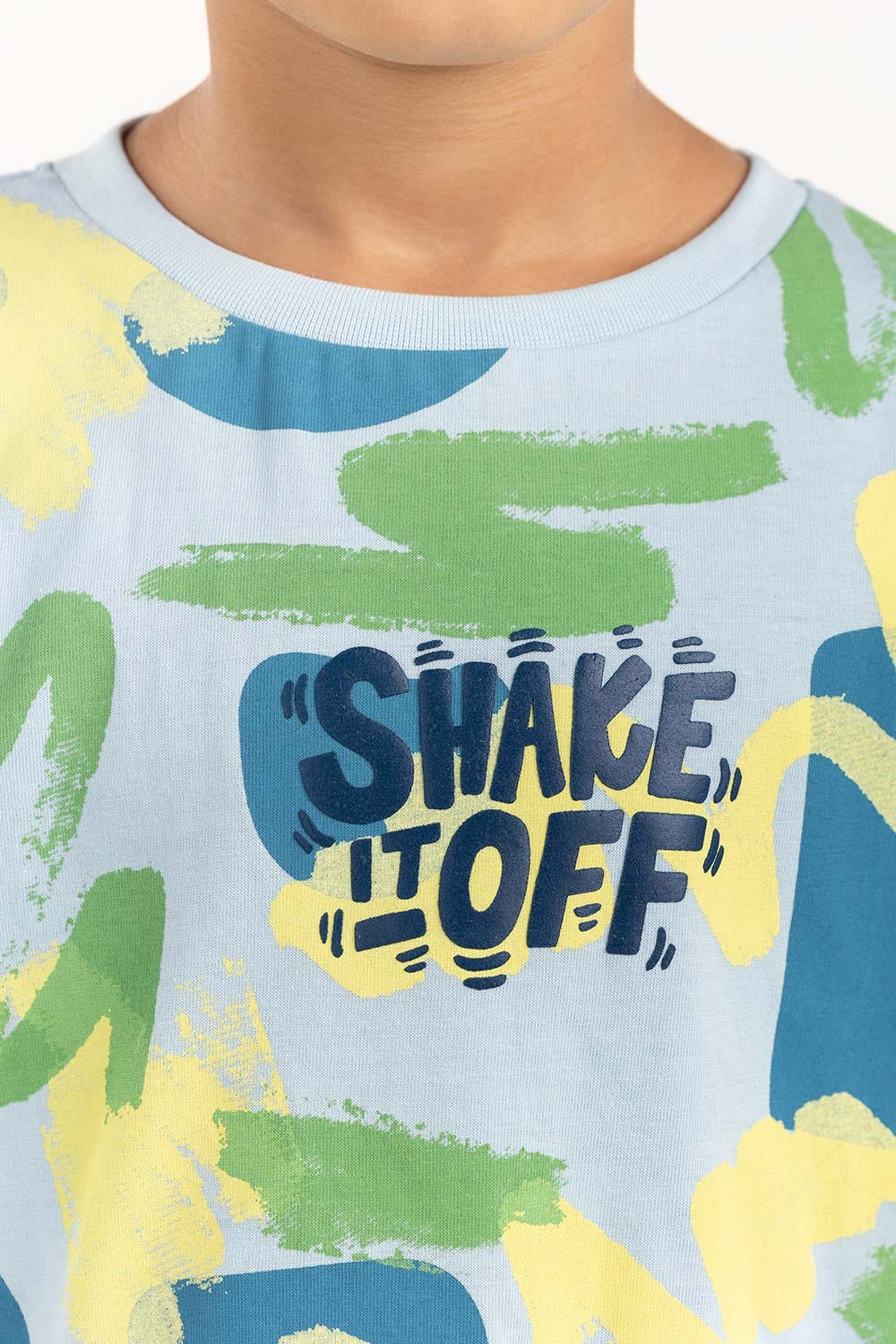 Junior Boy Ice Blue Round Neck T-Shirt 224 -313-021