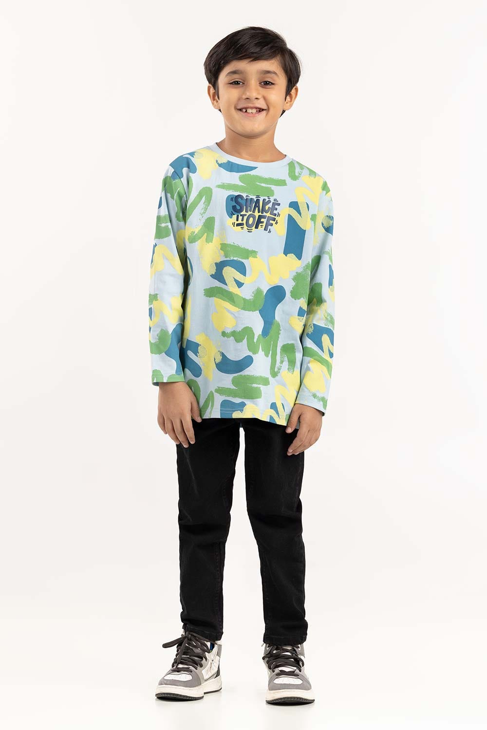 Junior Boy Ice Blue Round Neck T-Shirt 224 -313-021