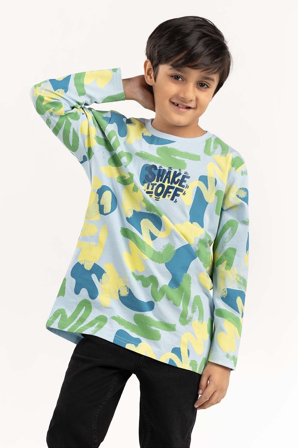 Junior Boy Ice Blue Round Neck T-Shirt 224 -313-021