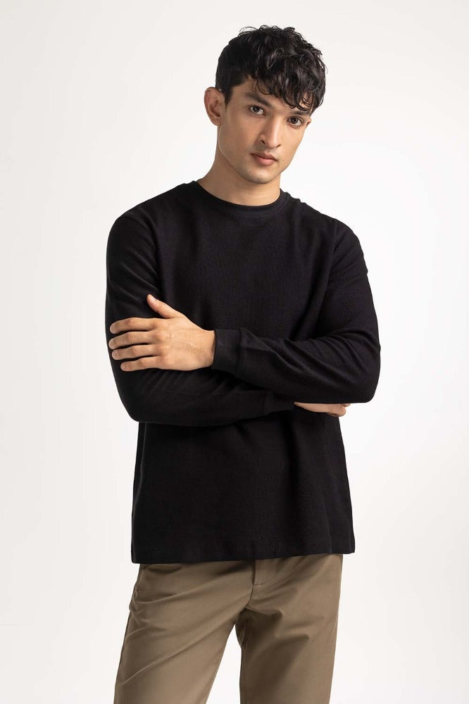 Jet Black Basic Tee MN-TS-BS-WS23-010
