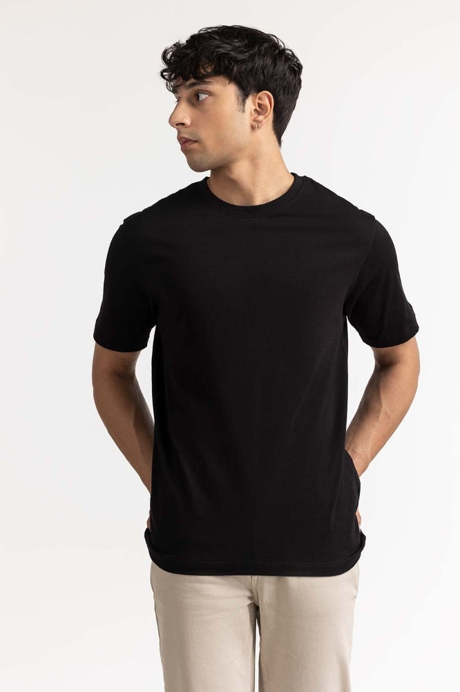 Jet Black Basic Tee MN-TS-BS-WS23-518