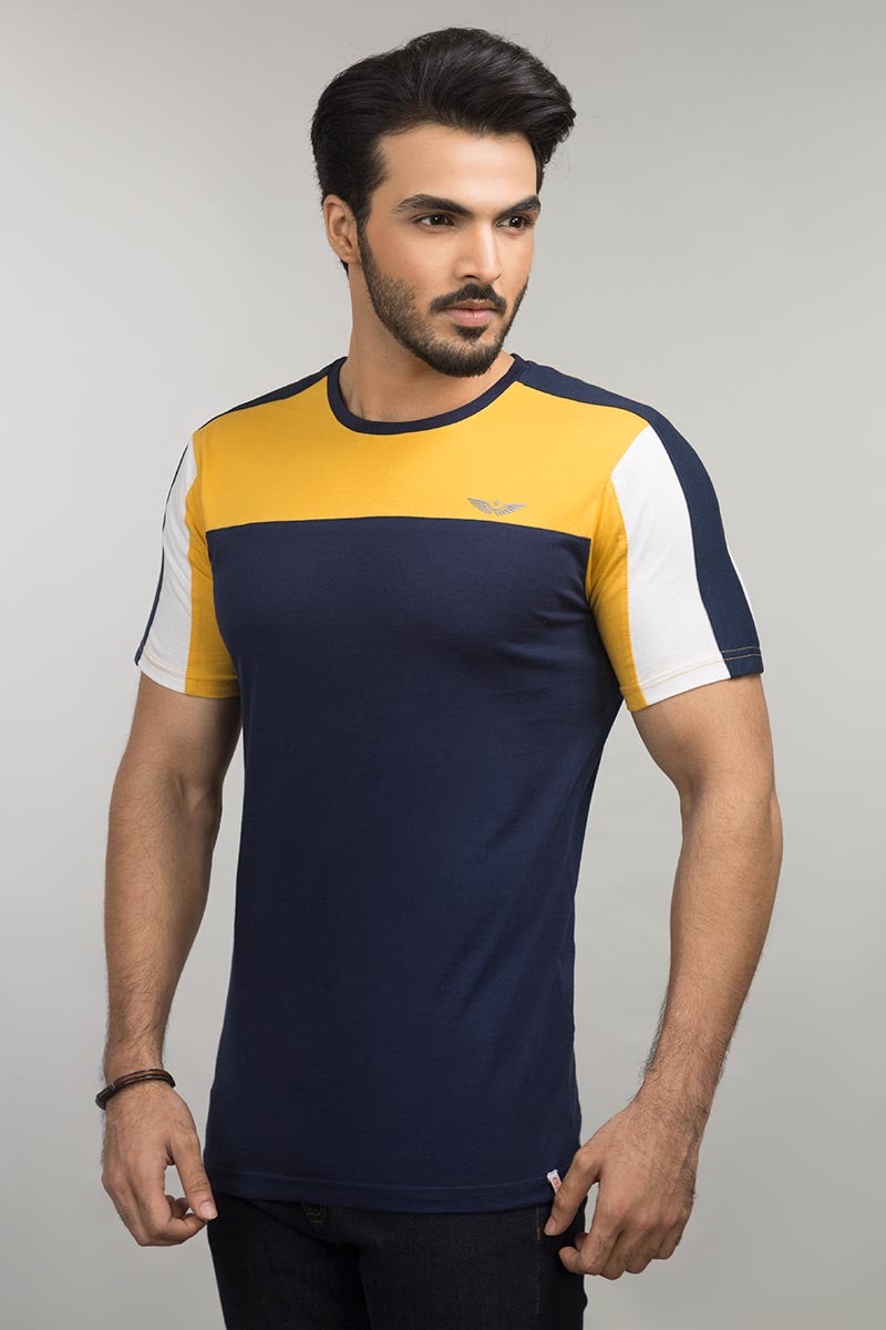 Mustard Navy Fashion Tee JGP-URB-D174