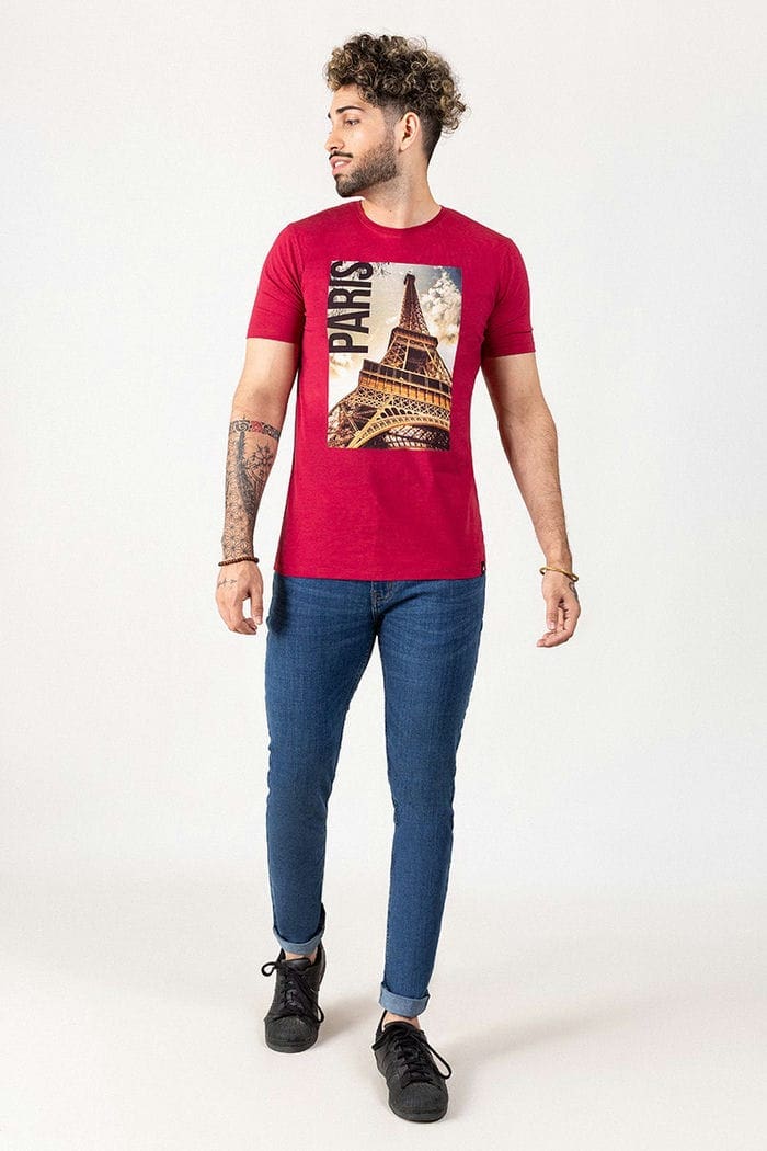 Maroon Fashion T-Shirt JGP-URB-D210