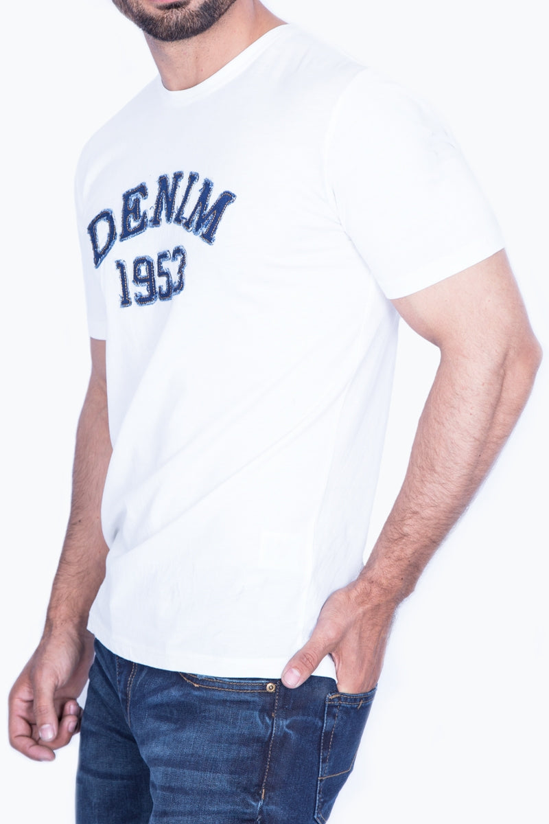 Denim Blanc -  White Urban Graphic T-Shirt JGP-URB-D40-02