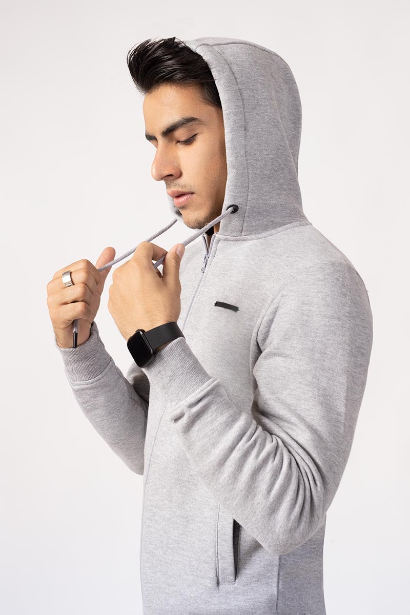 Ash Grey Zipper Jacket JKT-HZJ-D37-01