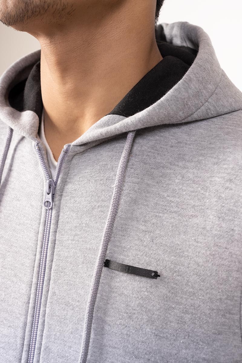 Ash Grey Zipper Jacket JKT-HZJ-D37-01