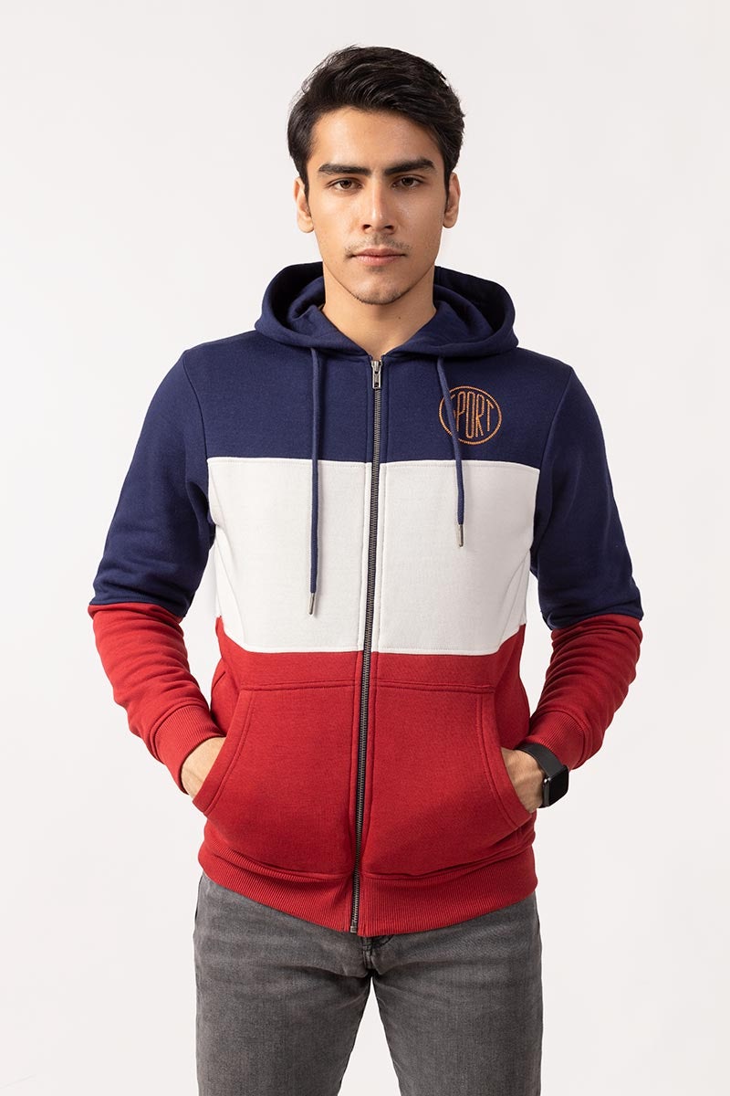 Navy Red Zipper Jacket JKT-HZJ-D38-01