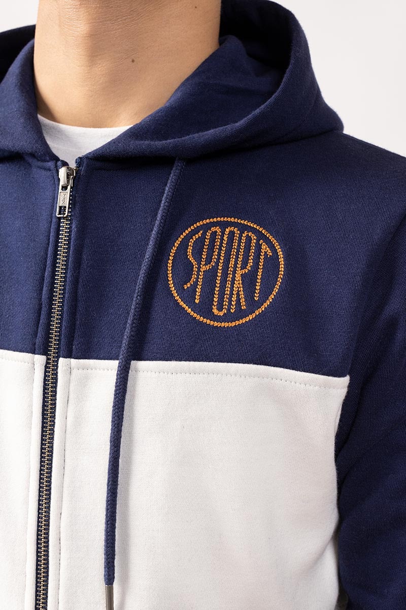 Navy Brown Zipper Jacket JKT-HZJ-D38-02