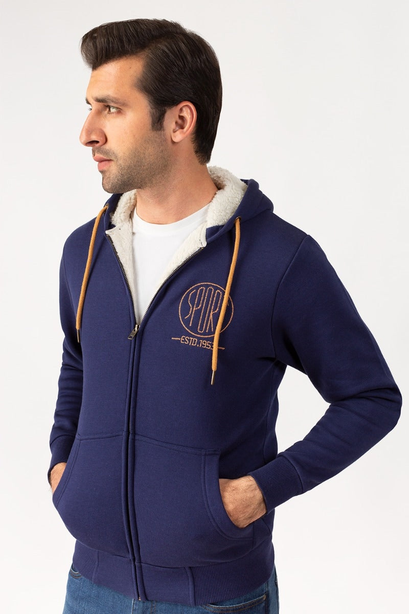 Navy Hoodie Zipper Jacket  JKT-HZJ-D39-01