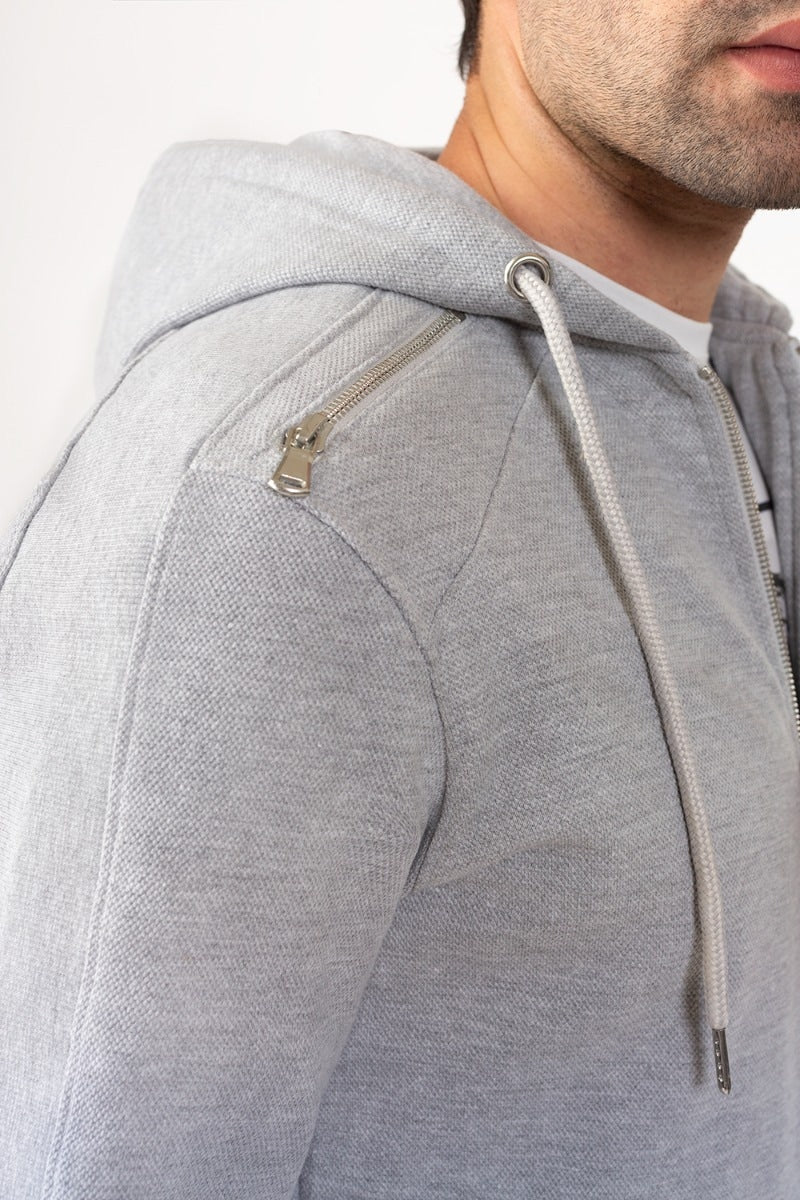 Ash Grey Hoodie Zipper Jacket JKT-HZJ-D41-02