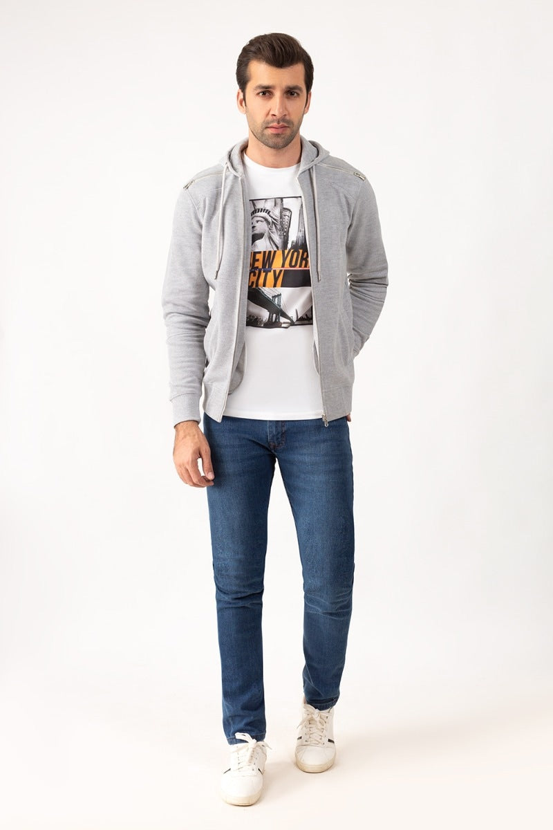 Ash Grey Hoodie Zipper Jacket JKT-HZJ-D41-02