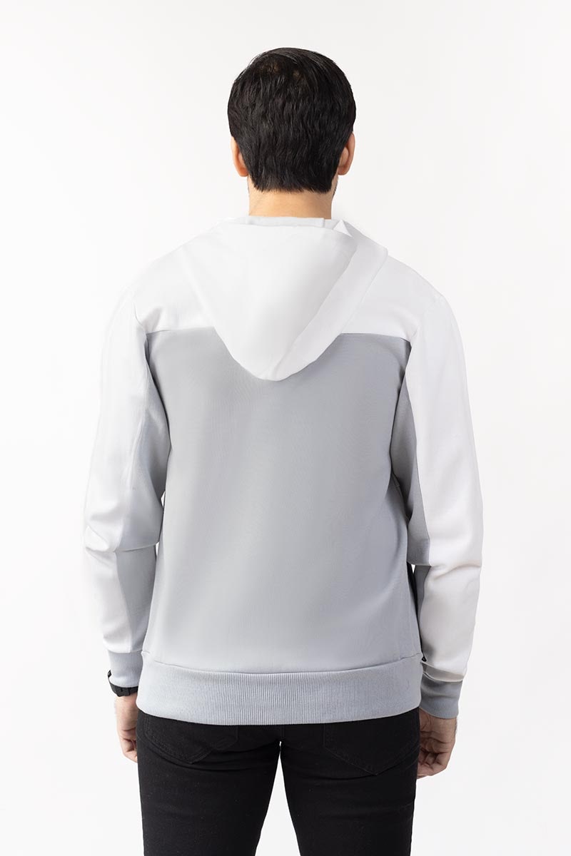 WHITE GREY ZIPPER JACKET JKT-HZJ-D42-01