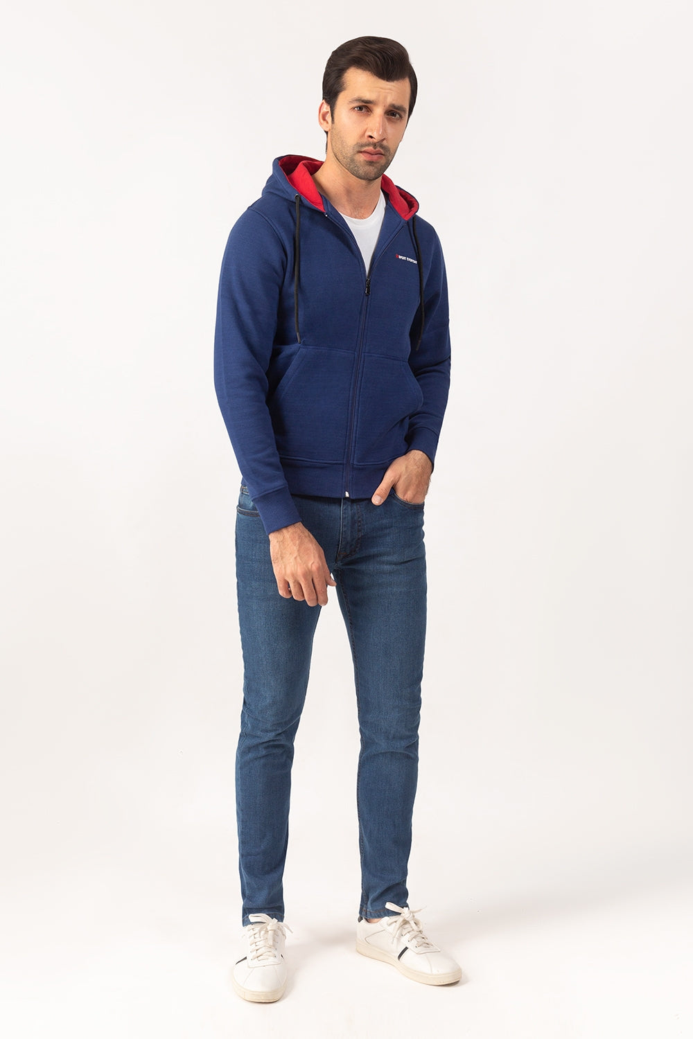 Navy Hoodie Zipper Jacket JKT-HZJ-D43-02