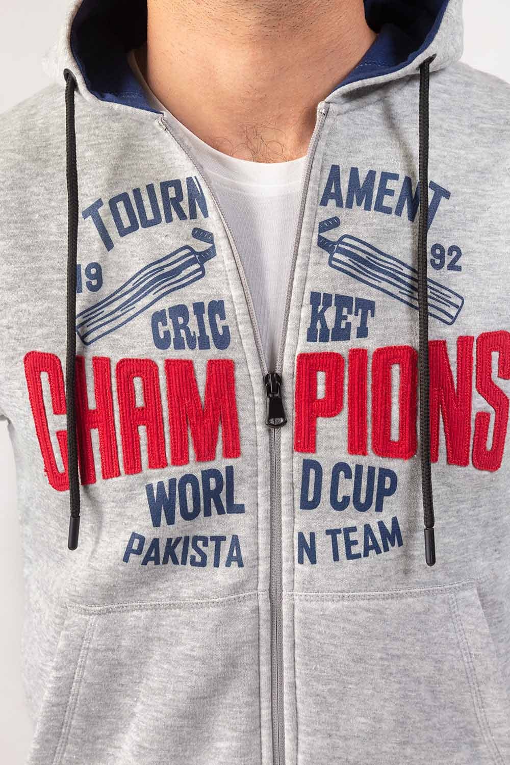 Ash Grey Hoodie Zipper Jacket JKT-HZJ-D43-05