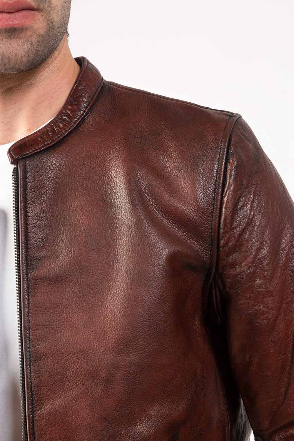 Red Leather Jacket JKT-LETH-D36-01