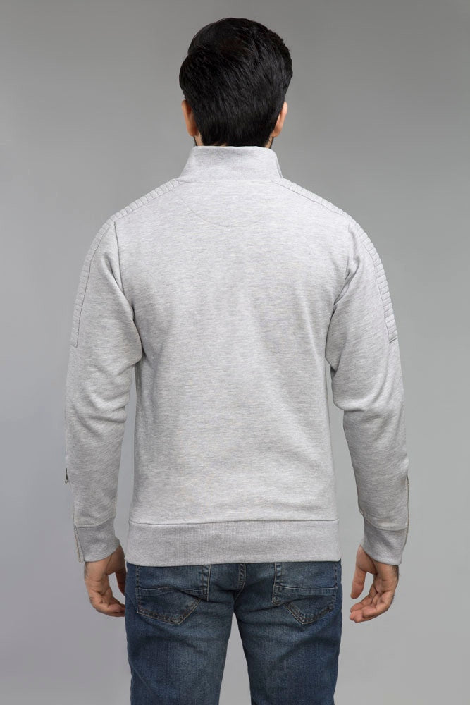 Ash Grey Mock Neck Zipper Jacket JKT-MNZ-66-02