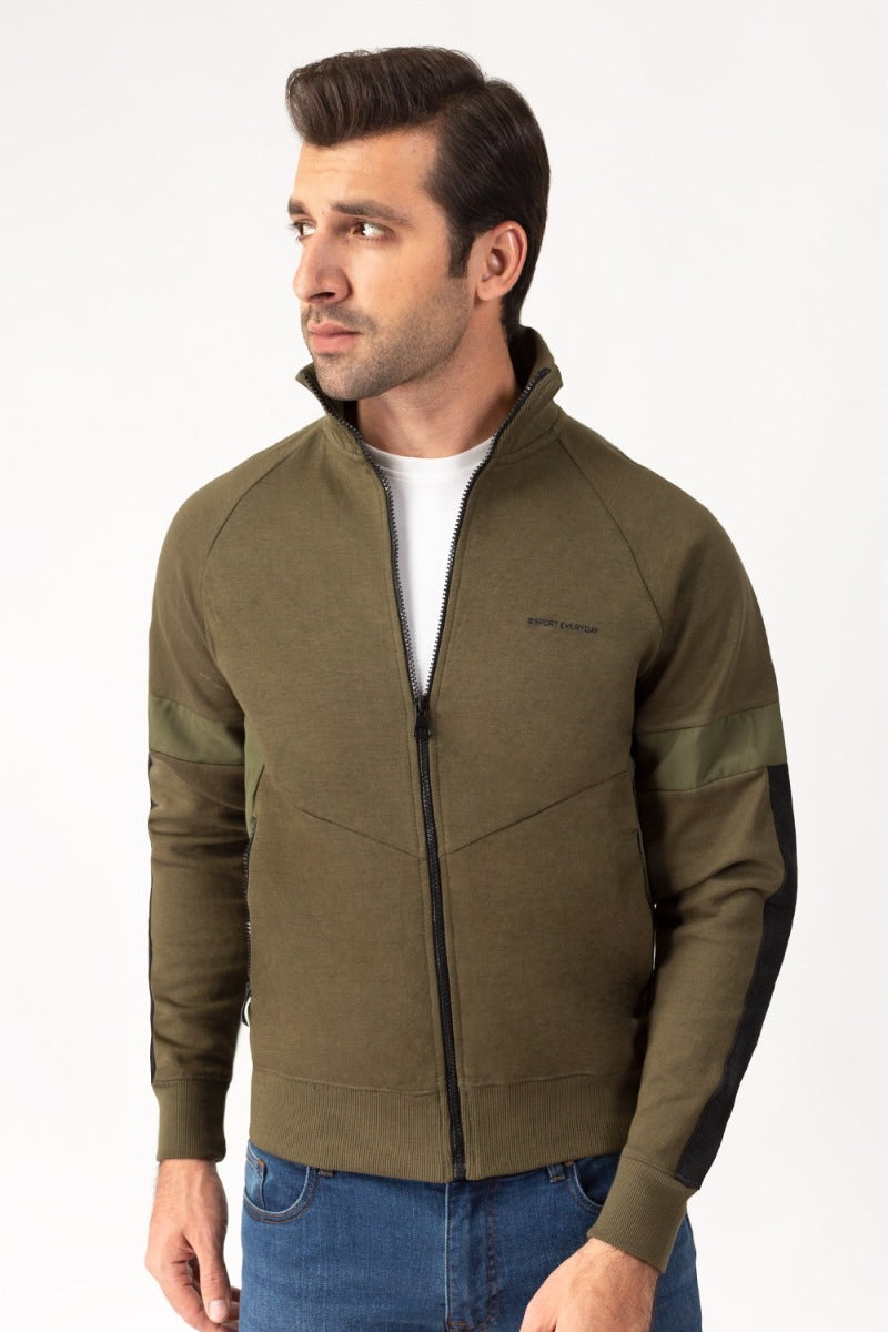 Grey Green Zipper Jacket JKT-MNZ-73-01