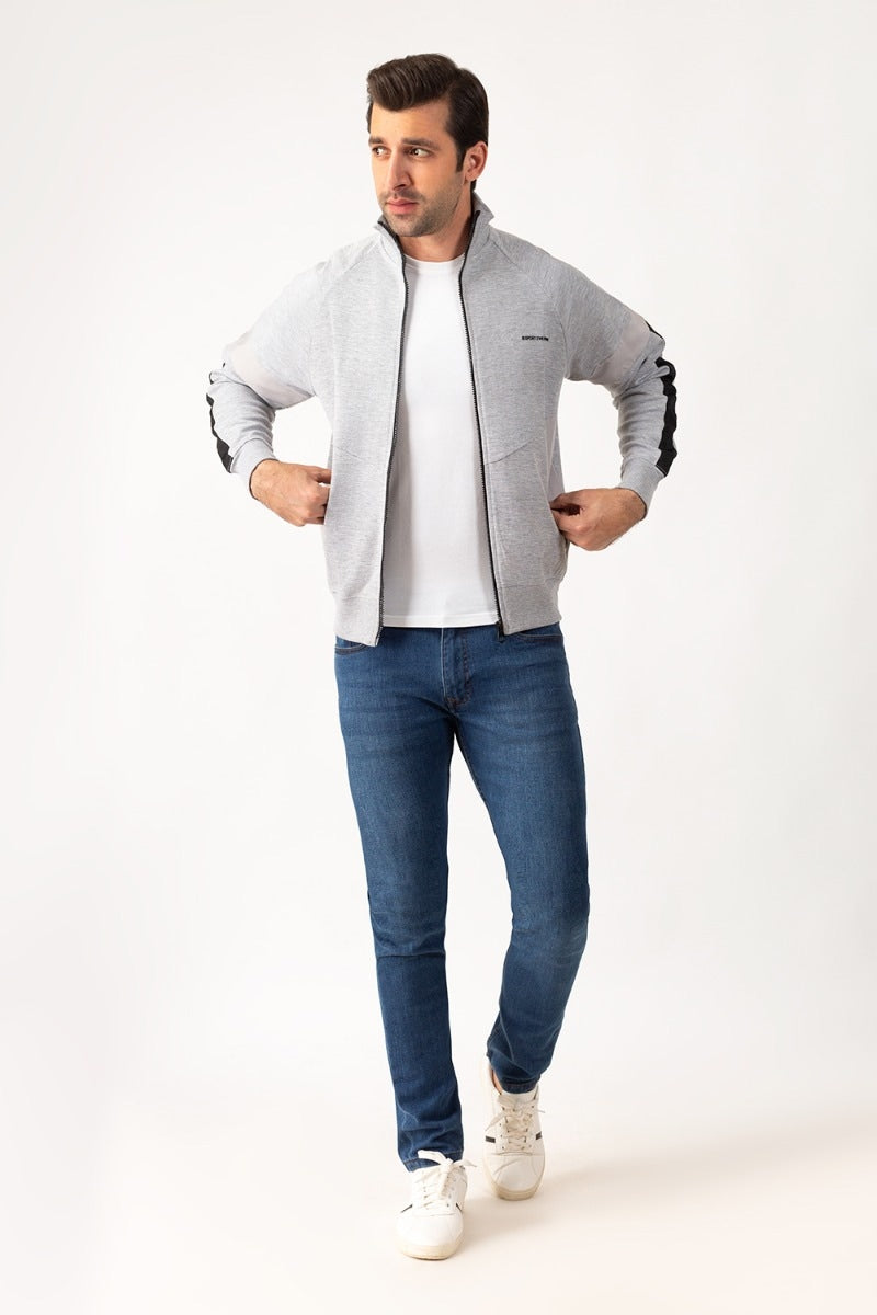 Ash Grey Zipper Jacket JKT-MNZ-73-02