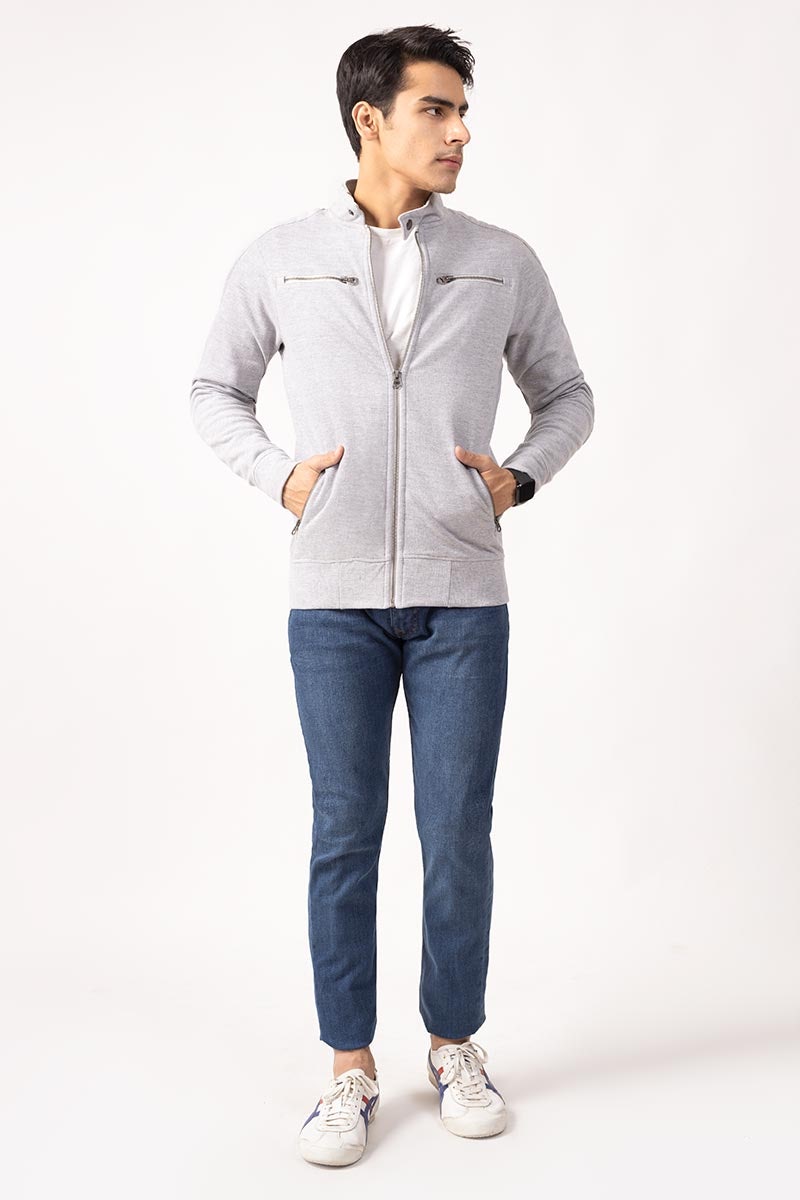 Ash Grey Zipper Jacket JKT-MNZ-75-01