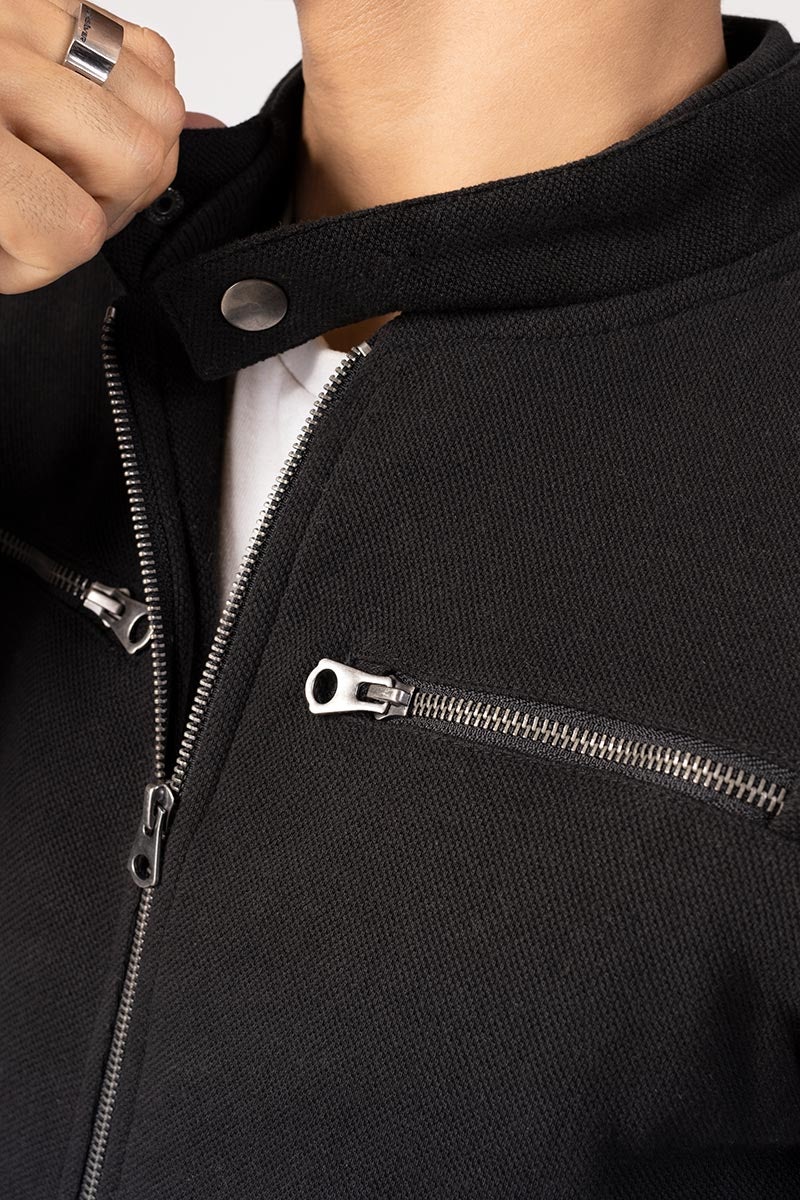 Black Zipper Jacket JKT-MNZ-75-02