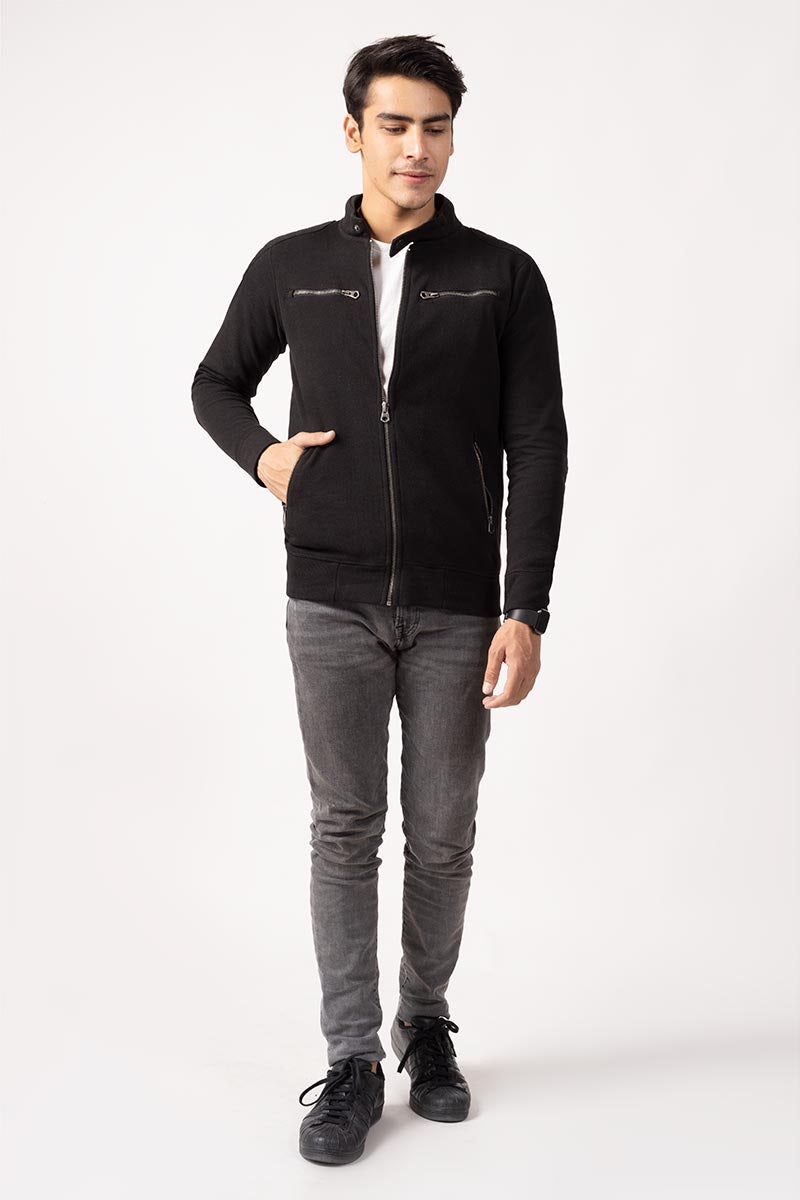 Black Zipper Jacket JKT-MNZ-75-02