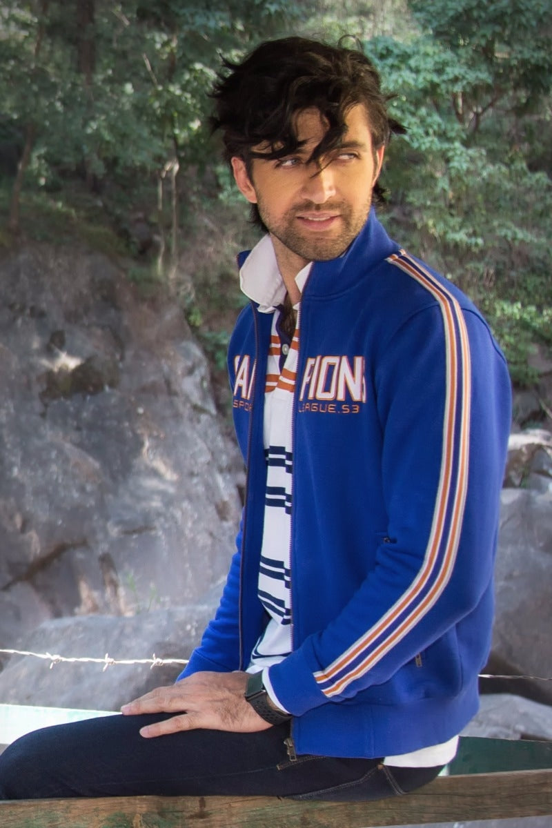 Blue Mock Neck Jacket JKT-MNZ-D48-1