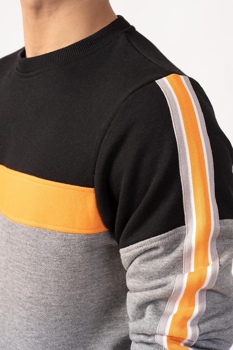 BLACK ORANGE SWEATSHIRT JKT-MSS-14-01