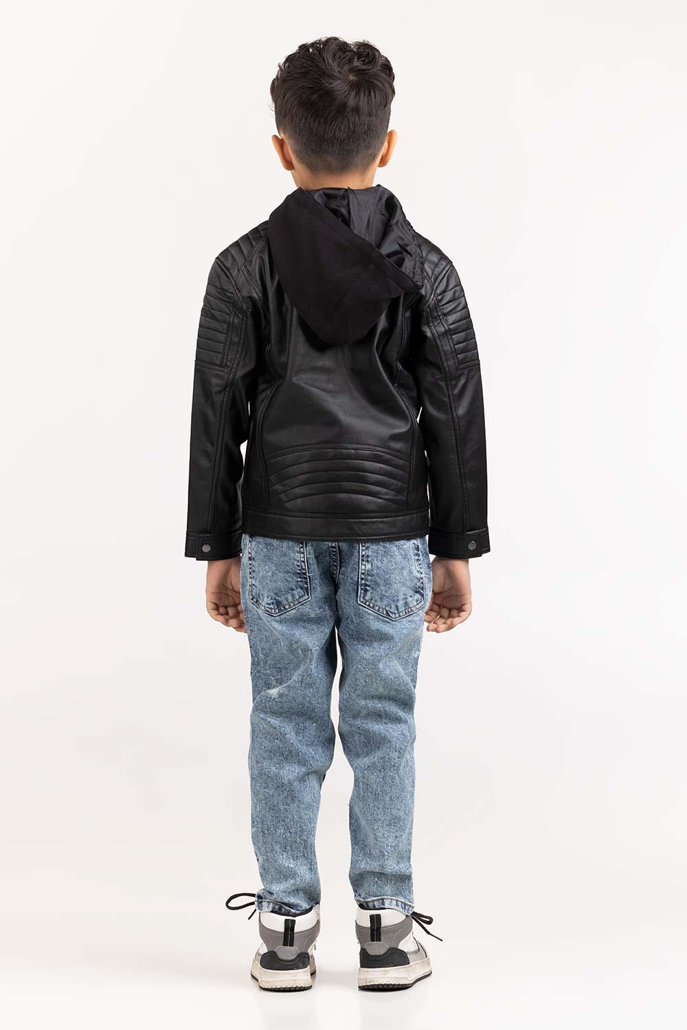 Junior Boy Black PU Jacket 224-310-006