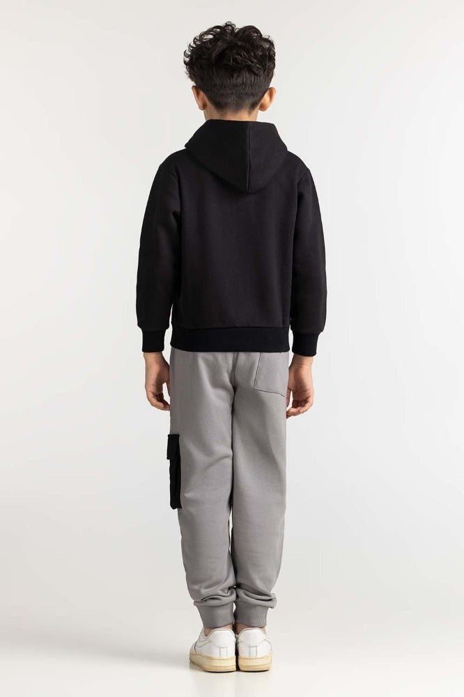 Junior Boy Black Printed Sweatshirt 224-312-012