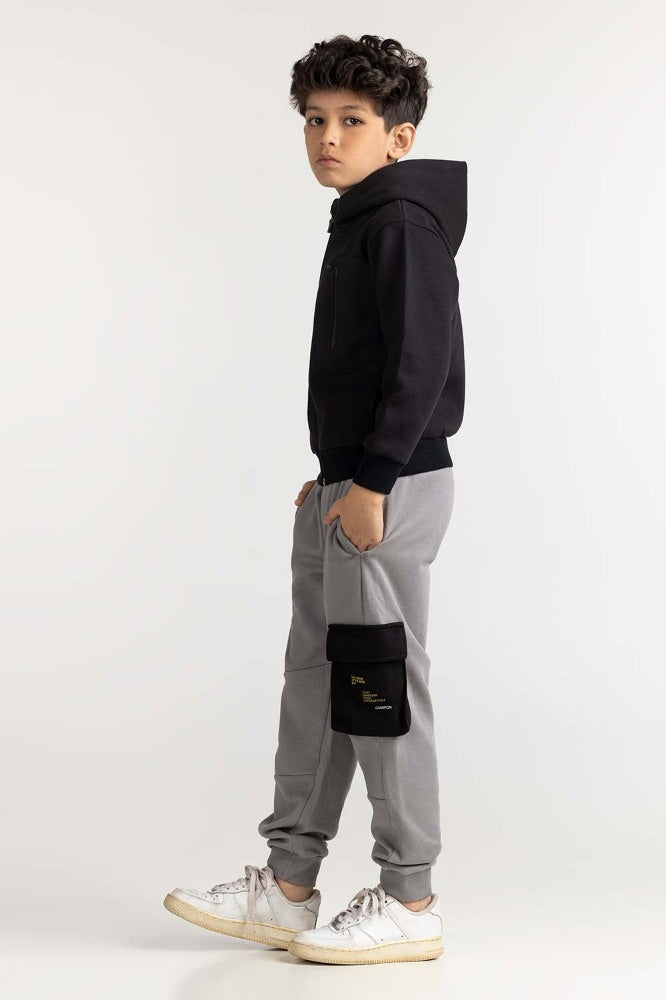 Junior Boy Black Printed Sweatshirt 224-312-012