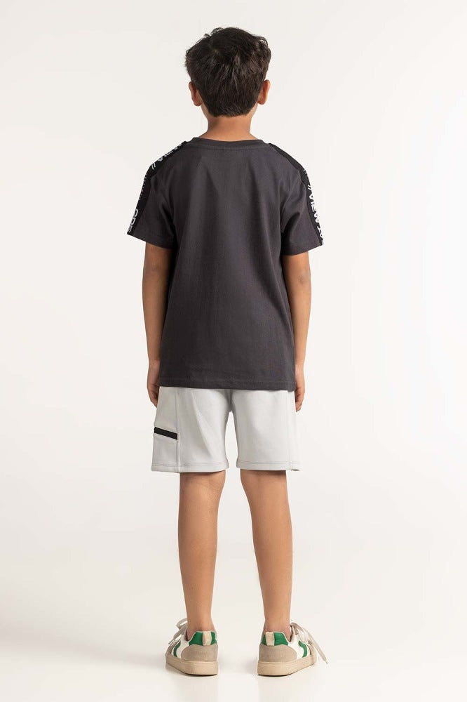 Junior Boy Black Printed Tee JB-TS-SS24-001