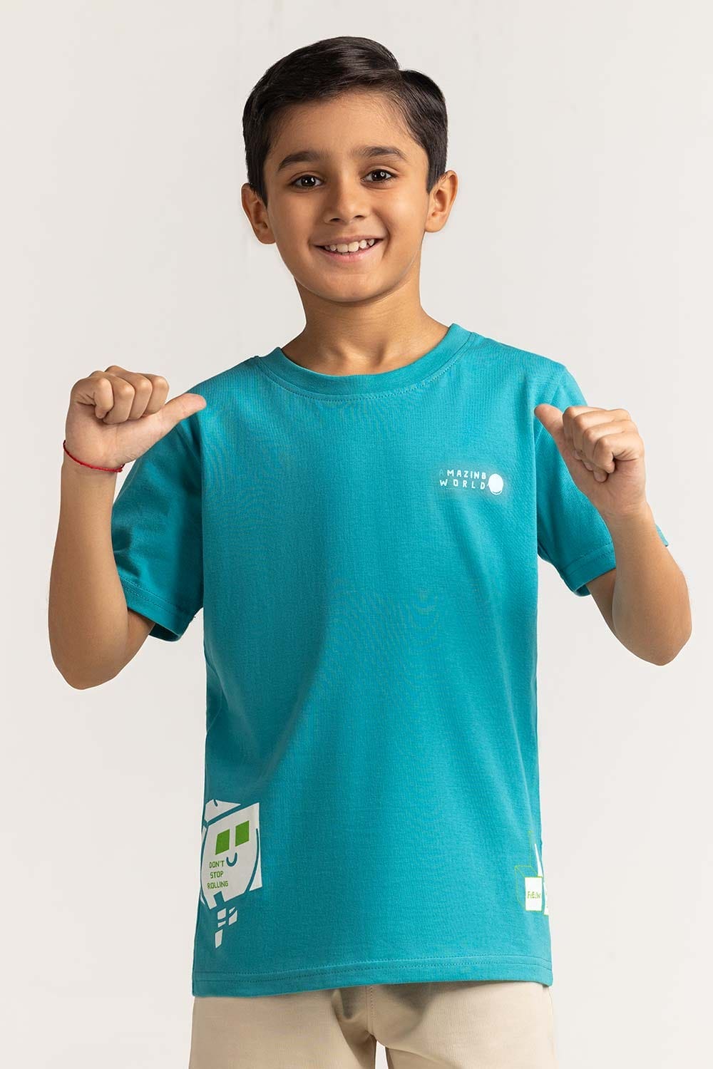 Junior Boy Blue Printed Tee JB-TS-SS24-026