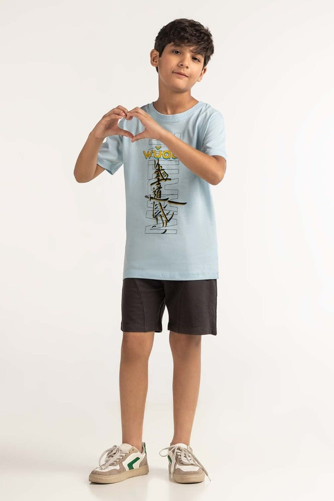 Junior Boy Blue Printed Tee JB-TS-SS24-035