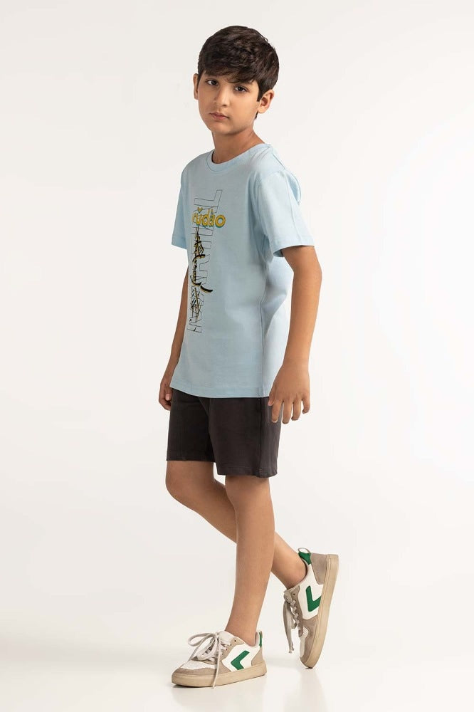 Junior Boy Blue Printed Tee JB-TS-SS24-035