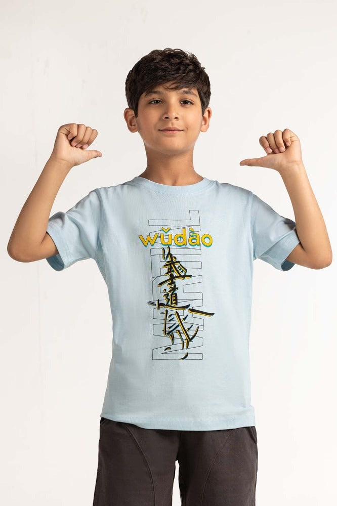 Junior Boy Blue Printed Tee JB-TS-SS24-035