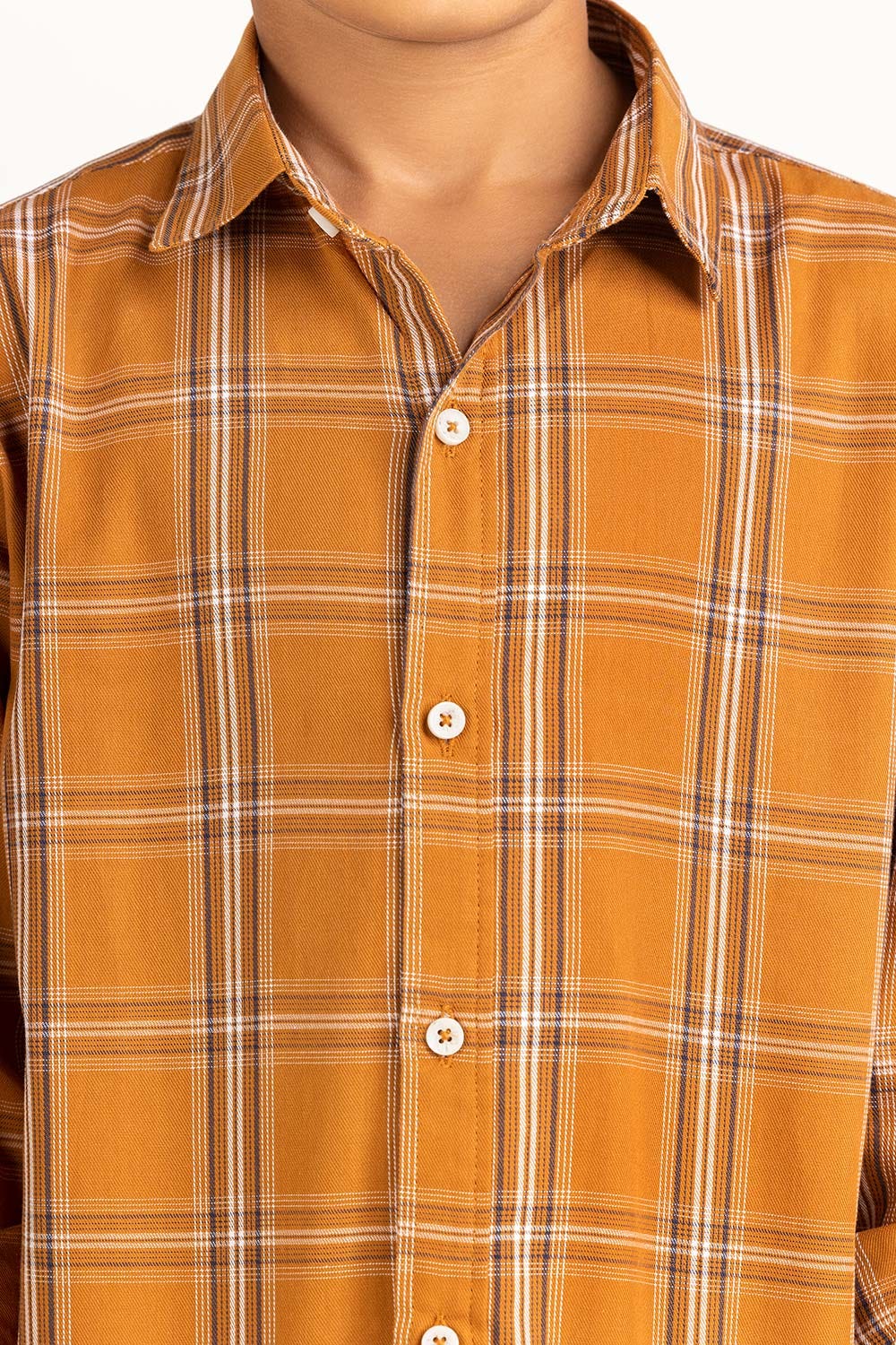 Junior Boy Brown Checkered Casual Shirt TB-CS-SS23-011