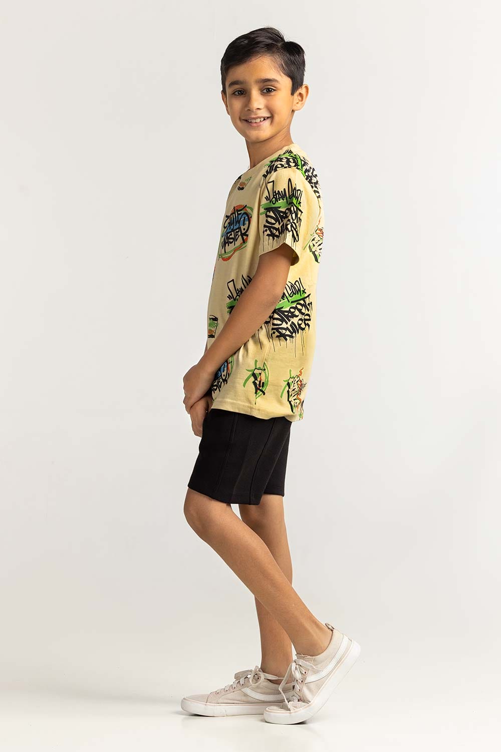 Junior Boy Brown Printed Tee JB-TS-SS24-047