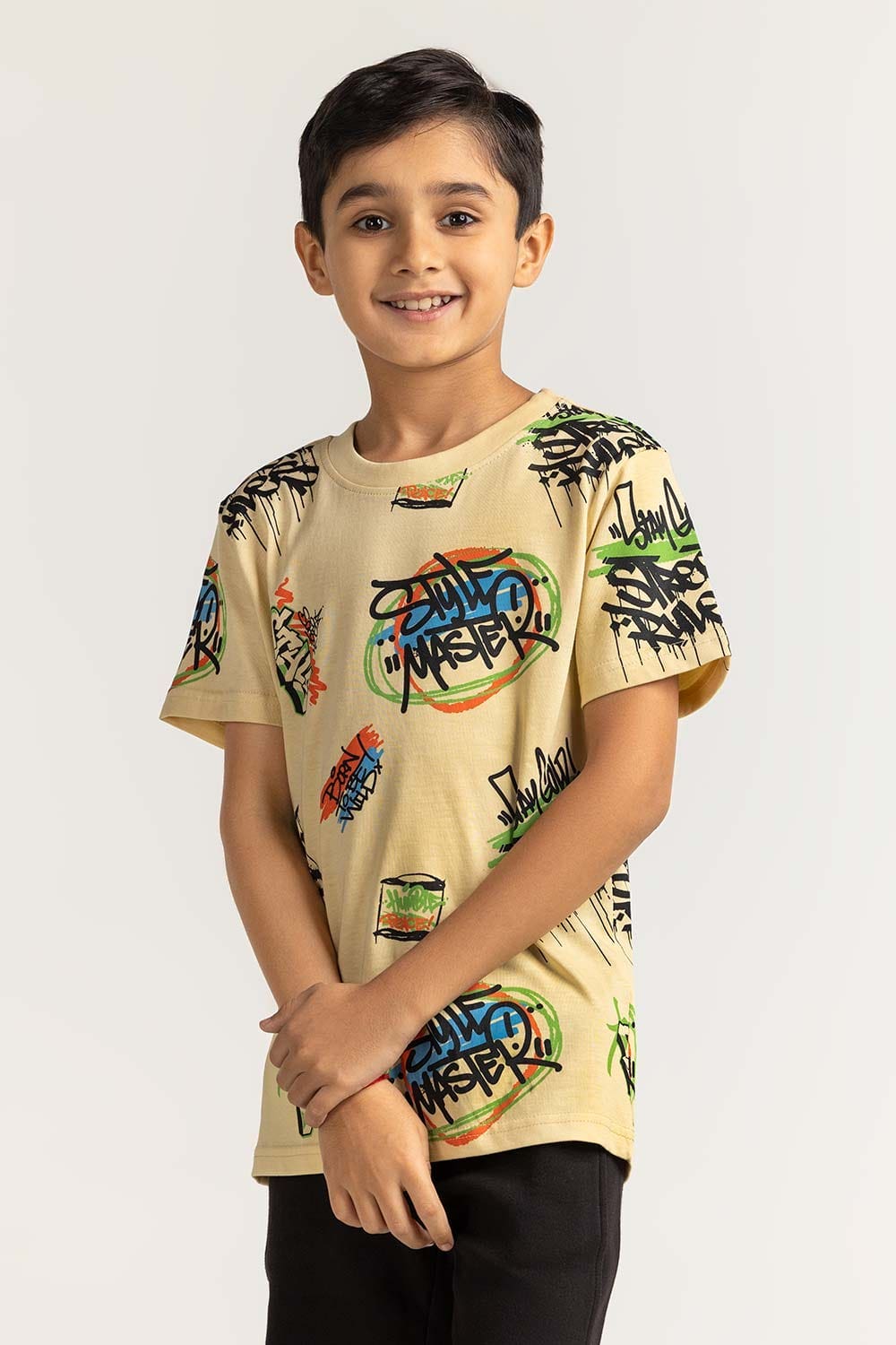 Junior Boy Brown Printed Tee JB-TS-SS24-047
