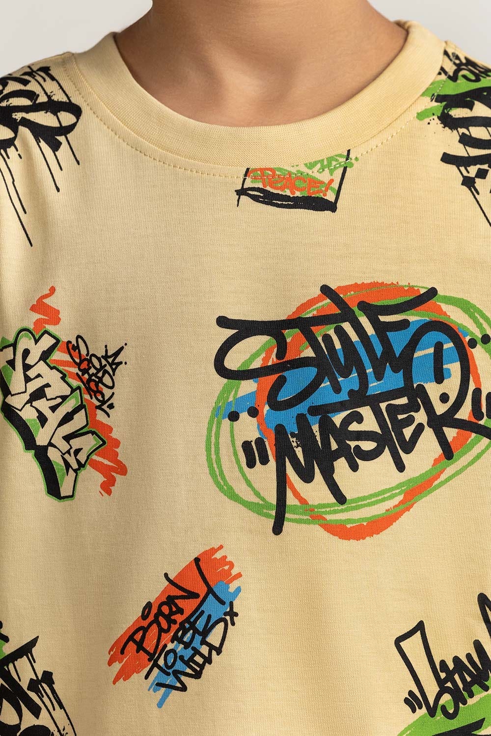 Junior Boy Brown Printed Tee JB-TS-SS24-047