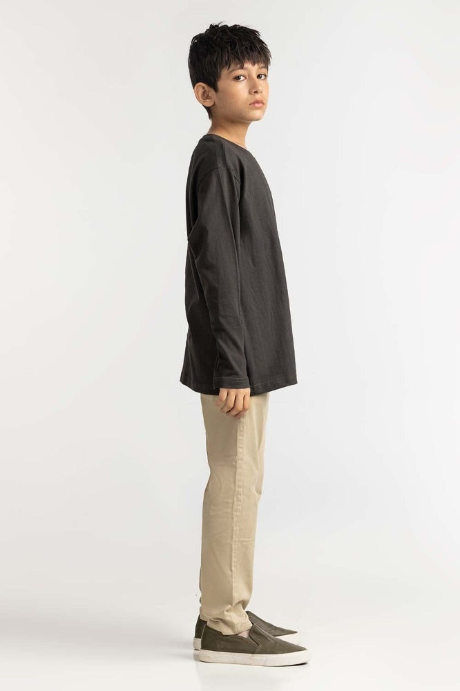 Junior Boy Dark Grey Basic Tee JB-TS-WS23-003