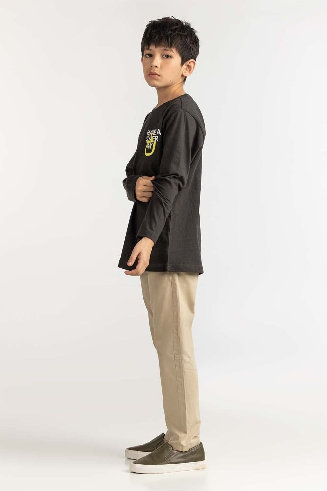 Junior Boy Dark Grey Basic Tee JB-TS-WS23-003