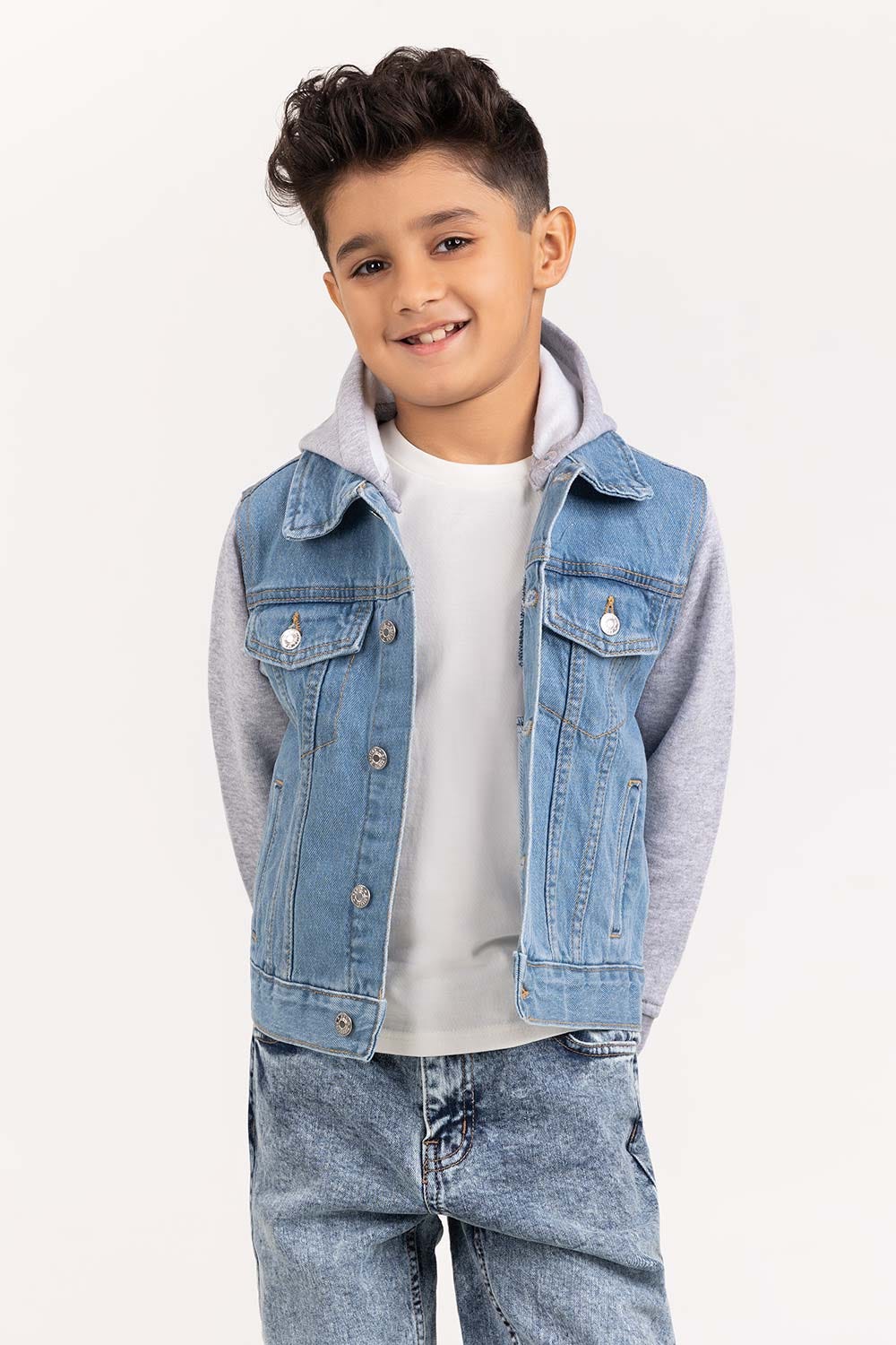 Junior Boy Light Blue Denim Jacket 224-310-045