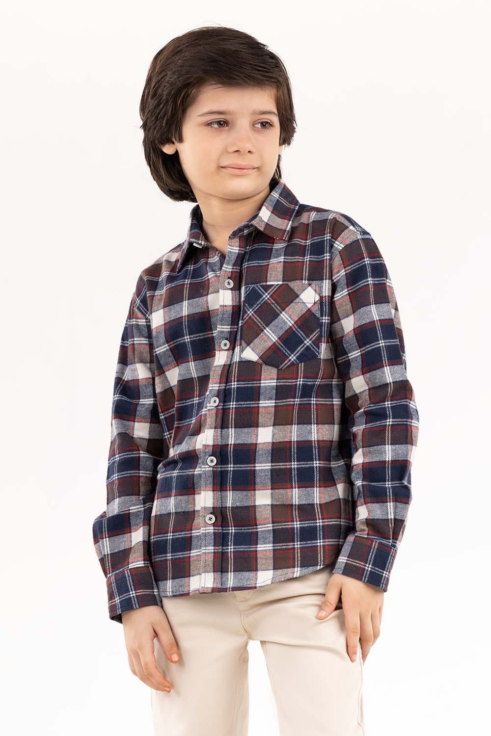 Junior Boy Navy Casual Shirt 224-317-013
