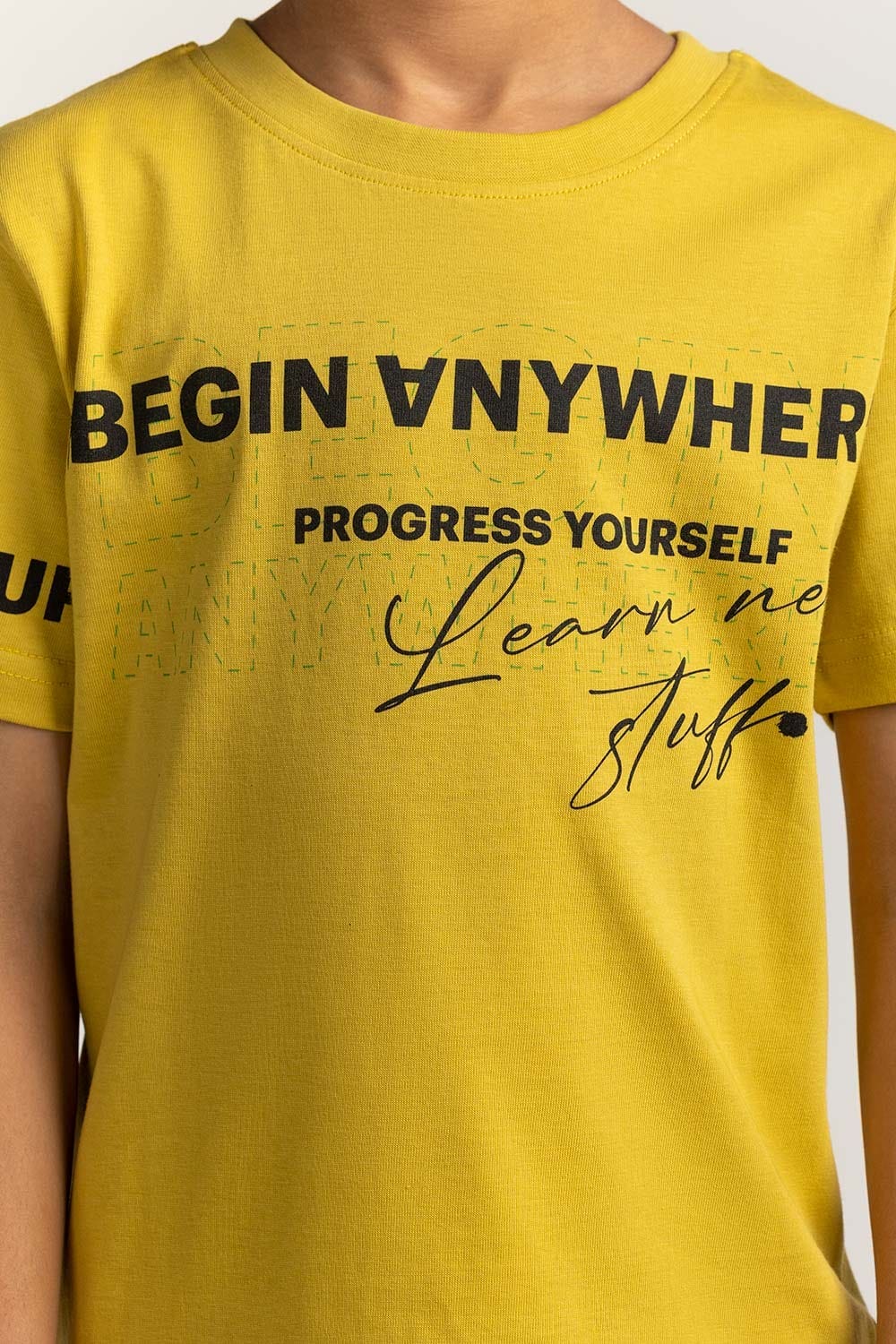 Junior Boy Olive Oil Printed Tee JB-TS-SS24-012