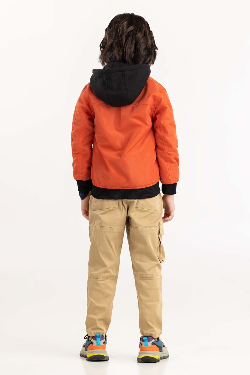 Junior Boy Orange Hooded Jacket 224-310-009