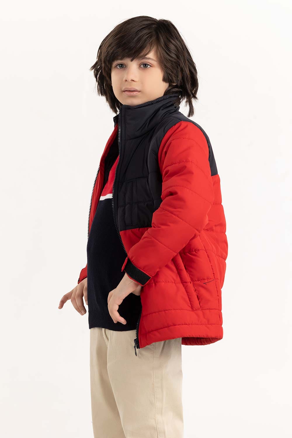Junior Boy Red And Black Jacket 224-310-030
