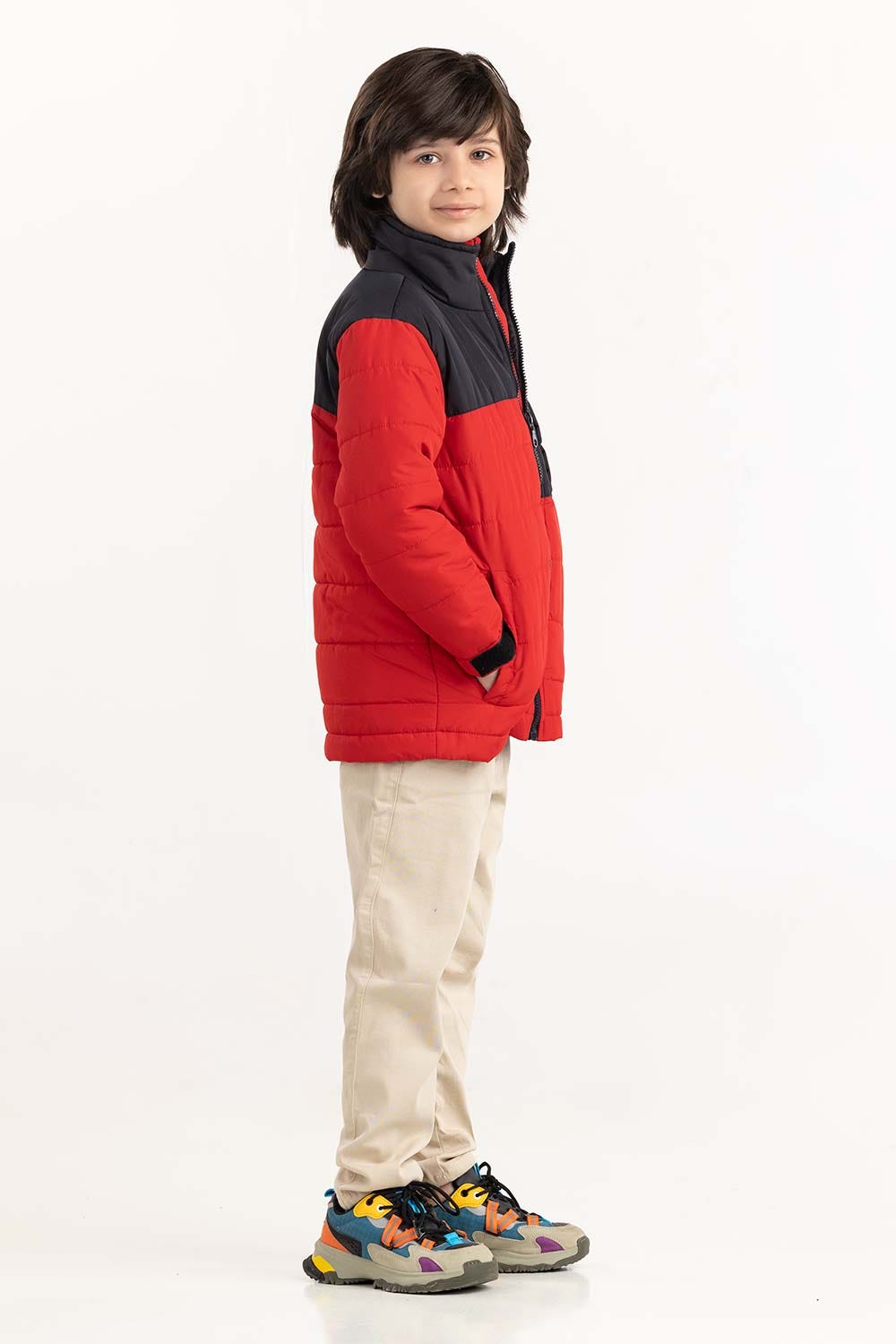 Junior Boy Red And Black Jacket 224-310-030